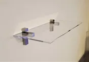 18" L Clear Acrylic wall shelf with metal brackets - 8"wide 1/4" acrylic * Many colors to choose from - ask about custom sizing