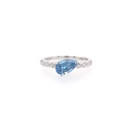 14KT Pear Shaped Aquamarine Ring