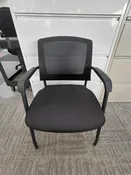 3128 Guest Chair with Arms, Black Fabric