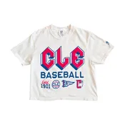 CLE Cleveland Baseball Icons – Women’s Boxy Crop T-Shirt