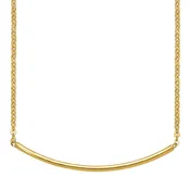 14K Gold Curve Smile Bar Necklace