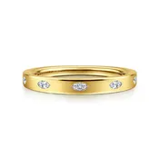 5 Stone Burnish Set Marquise Diamond Cigar Style Wedding Band