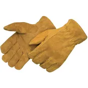 15170 Bourbon Brown Split Cowhide Driver Gloves – Keystone Thumb, Rolled Cuff (M–XL)