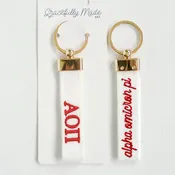 Alpha Omicron Pi Embroidered Keychain