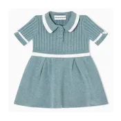 Armani Baby - Girl Short Sleeve Collared Dress, Burnish