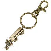 18 Wheeler Semi Truck Blackened Gold Keychain Urn