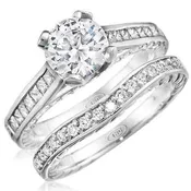 14KT 0.75CT Round Center Bridal Set (Semi Mount)