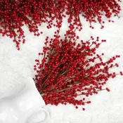 22" Red Artificial Berry Stem