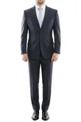 (36R, 46L, 52L) 100% Wool Modern Fit 2 Piece Navy Suit