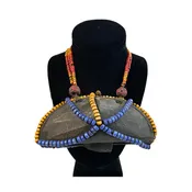 African Warrior Stone and Bead Necklace