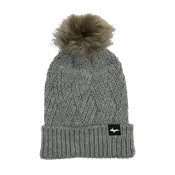 Beanie - "Upper Peninsula" Grey Fur Pom Beanie