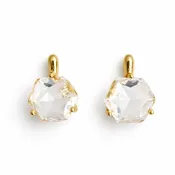 Culbreth's Jewelers Crystal Prism Stud Earrings – 18K Gold Plated Cubic Zirconia
