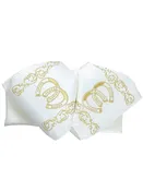 Adult 
Mexican Charro Bow Tie 100% Polyester Ivory/Gold 601601