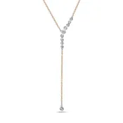 14K Two-Tone Diamond Lariat Necklace