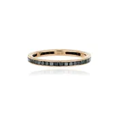 14k Rose Gold Black Diamond Eternity Wedding Band