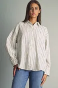Brush Line Effect Button Down Shirts