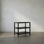 2 Shelf Side Table, Hand Rubbed Black