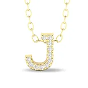 Diamond Studded Initial Letter Pendant - J