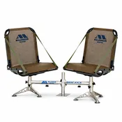 2x Millennium B100 Green Boat Seats + 1x D200 Sidekick Double Fishing Seat Mount