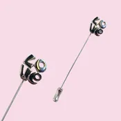 ALL YOU NEED IS LOVE 1960s Silver Tone Stickpin by Crown TRIFARI — Carmine & Hayworth Vintage