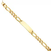 14KY DC FIGARO  LINK ID BRACELET