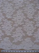Alencon Lace, Allover 2 Flowers, Leaves, 54″ wide, Lt. Ivory