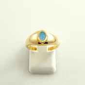 14kt Gold Australian Opal Inlay Ring Size 6