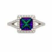10KT Gold Mystic Topaz & Diamond