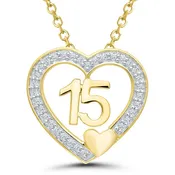 0.10 CTW Diamond Heart Necklace in 10K Yellow Gold, 18 Inch