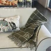 406 - Double Face Cotton Window Pane Throw with Fringes - "Factory Second"