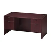 30×60″ Mahogany Desk with 2 Hanging Pedestals