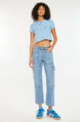 Aaliyah High Rise Slim Straight Cargo