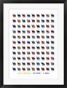Framed Art 98 Cows & 1 Bull by Mikel Urmeneta 27 1/2 x 19 3/4