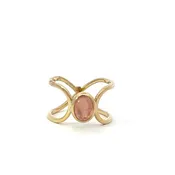 Cabochon Sunstone Accent Diamond Ring
