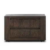 Abaso Nightstand Ebony Rustic Wormwood Oak OL