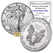 American Silver Eagle Type 1 — 1 oz BU Coin, Random Year 1986–2021
