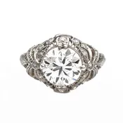 2.01ct Art Deco Diamond Ring - GIA J Si2 | Antique & Estate Jewelry | Designs in Gold