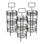 3-Basket Wire Dump Bin Floor Display (Set of 3)