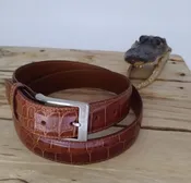 Alligator Belly Cognac Classic 1.5″ Belt