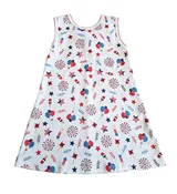 4th of July Print Girl's Line A dress Pima Cotton
