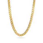 10K 9mm Hollow Monaco Cuban Link Necklace