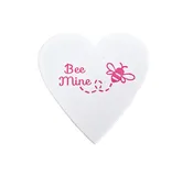 Bee Mine Mini Heart Note White Cotton with Glassine Sleeve - set of 4