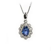 Blue Sapphire and Diamond Pendant