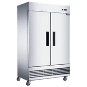 D47EF Compact 2-Door Commercial Freezer in Stainless Steel