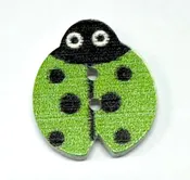 18mm 2 hole Wood button Ladybug Green
