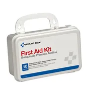 10 Person ANSI Plus First Aid Kit, Weatherproof Plastic Case, Wall Mount