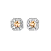 10Kt White Gold Diamond 1/10Ctw & Citrine 3/4Ctw Earring