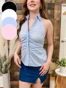 Adeline Collared Sleeveless Top