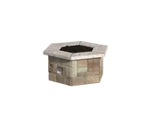 36" Octagon Custom Stone Gas Fire Pit – Manual Match Light