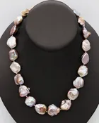 14K Yellow Gold 18inch Baroque Freshwater Pearl Necklace